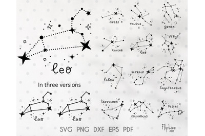 Zodiac signs SVG &amp; PNG clipart, Astrology svg, Horoscope svg
