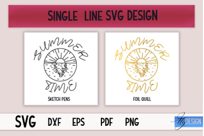 Summer Single Line SVG | Foil Quill Summer | Engraving Tools