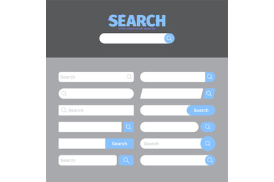 Search bar. Website ui elements rectangle input text boxes with cursor