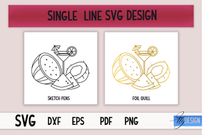 Summer Single Line SVG | Foil Quill Summer | Engraving Tools