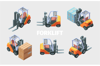 Forklift loader. Transportation service loading trucks manufacturing t