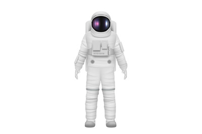 Astronaut realistic. Space travelers professional costume cosmos explo