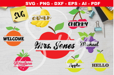 Fruits name frame SVG