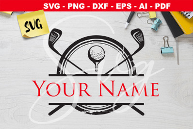 Golf name frame SVG