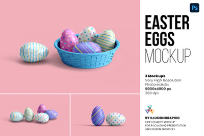 Easter Eggs Mockup - 3 Views