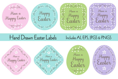 Hand Drawn Easter Labels