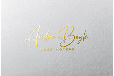 Gold Foil Stamping Logo on White Paper