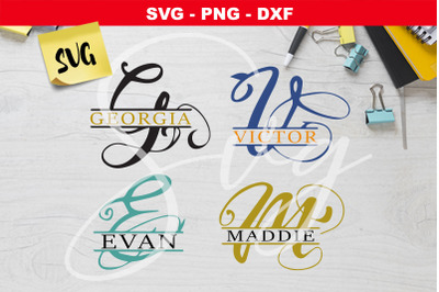 Split monogram SVG Calligraphy MONOGRAM