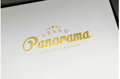 Embossed Gold Foil Logo Mockup on White Paper