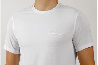 Embroidered Stitched Logo Mockup on White Tshirt