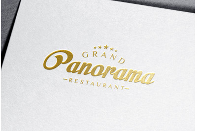 Gold Foil Logo Mockup on White Letterpress Paper