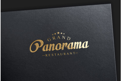 Gold Foil Stamping Logo Mockup on Black Card