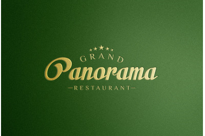 Golden Logo Mockup on green Background