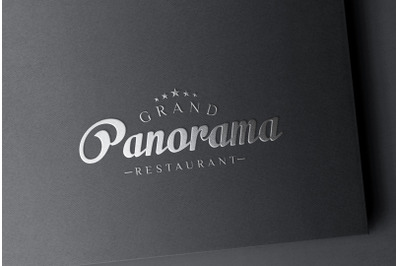 Silver Foil Logo Mockup on Black Paper