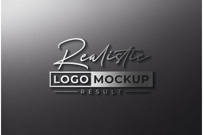 3D logo Mockup Metallic Logo Signage on Gray Wall