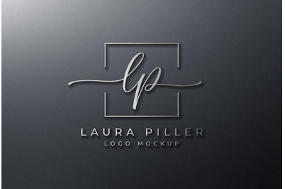 3D Metallic Signage Logo Mockup on Gray Wall