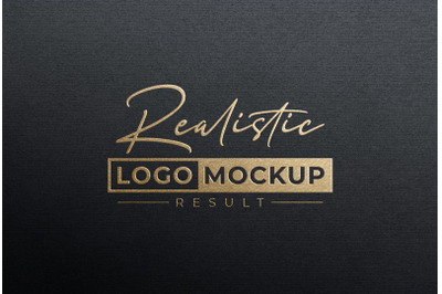 Copper Foil Stamping Logo Mockup on Black Paper