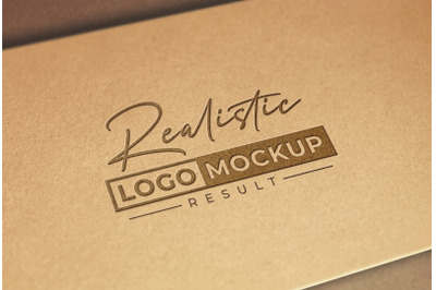 Debossed Logo Mockup on Old Kraft card