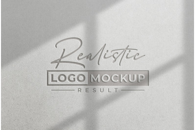 Debossed logo Mockup on white Paper with Overlay Shadow