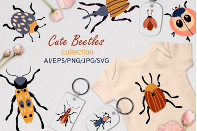 Cute Beetles SVG