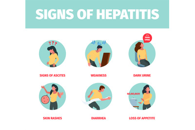 Hepatitis symptoms. Illness head pain cold infection of liver garish v