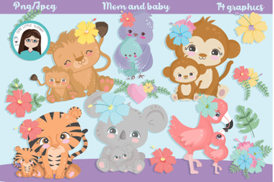 Mom and baby clipart