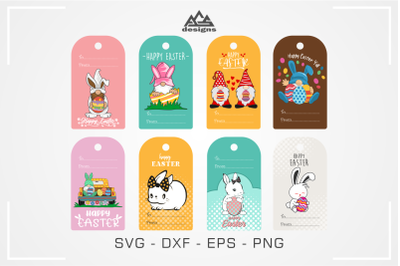 Gnome n Bunny EASTER Gift Tags Svg Design