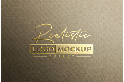 Embossed Gold Foil Logo Mockup on Kraft Paper