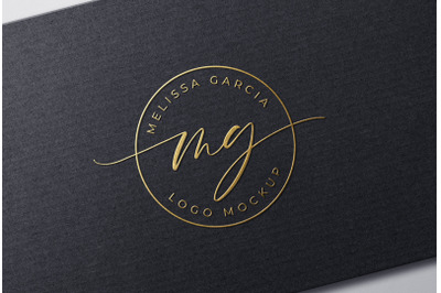 Embossed Gold foil Stamping Logo Mockup on Black Card