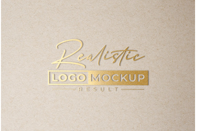 Embossed Gold Logo Mockup on Kraft Paper