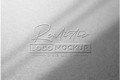 Embossed Logo Mockup on Simple white Paper with Overlay Shadow