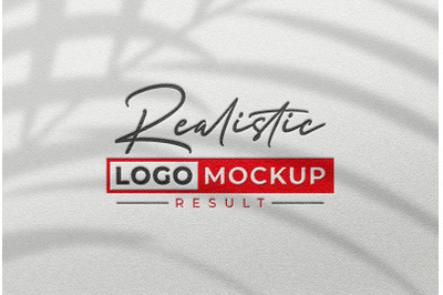 Full Color Logo Mockup on White Paper with Overlay Shadow