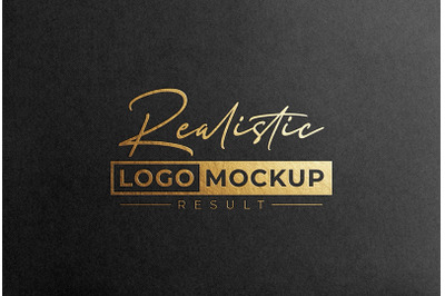 Gold Foil Logo Mockup on Black Paper