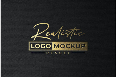 Gold Foil Stamping Logo Mockup on Black Paper