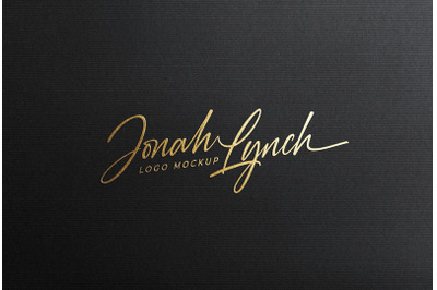 Luxury Embossed Gold Foil Logo Mockup on Black Paper