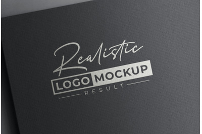 White Logo on Black Paper Card