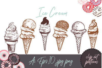 Ice cream vector set