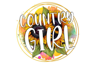 Country Girl Sunflower Sublimation