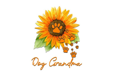 Dog Grandma Dog Paw Sunflower Sublimation