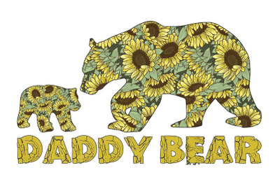 Daddy Bear Sunflower Sublimation