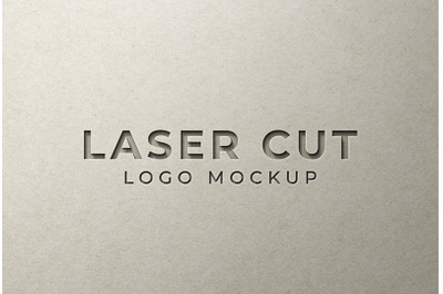 Laser Cut Logo Mockup on Kraft Paper