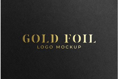 Gold Hot Foil Stamping Logo Mockup on Black Paper