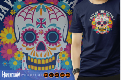 Head skull day of the dead illustrations