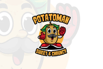Potato Man Cartoon Logo Mascot