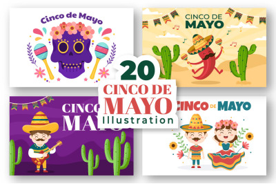 20 Cinco de Mayo Mexican Holiday Illustration