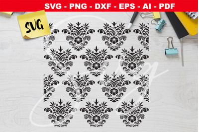 Damask Floral Baroque single SVG