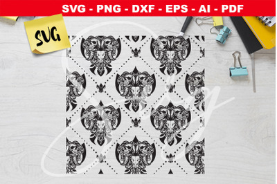 Damask skull Goat Single SVG