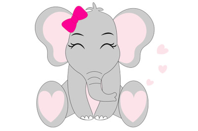 Baby elephant svg, elephant svg file, girl elephant svg,  Cute Elephan
