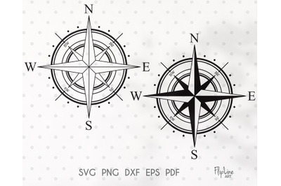 Travel SVG &amp; PNG clipart, Compass rose svg, Compass Clipart.
