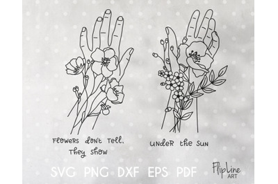 Wildflower SVG &amp; PNG botanical clipart, Plant lady
